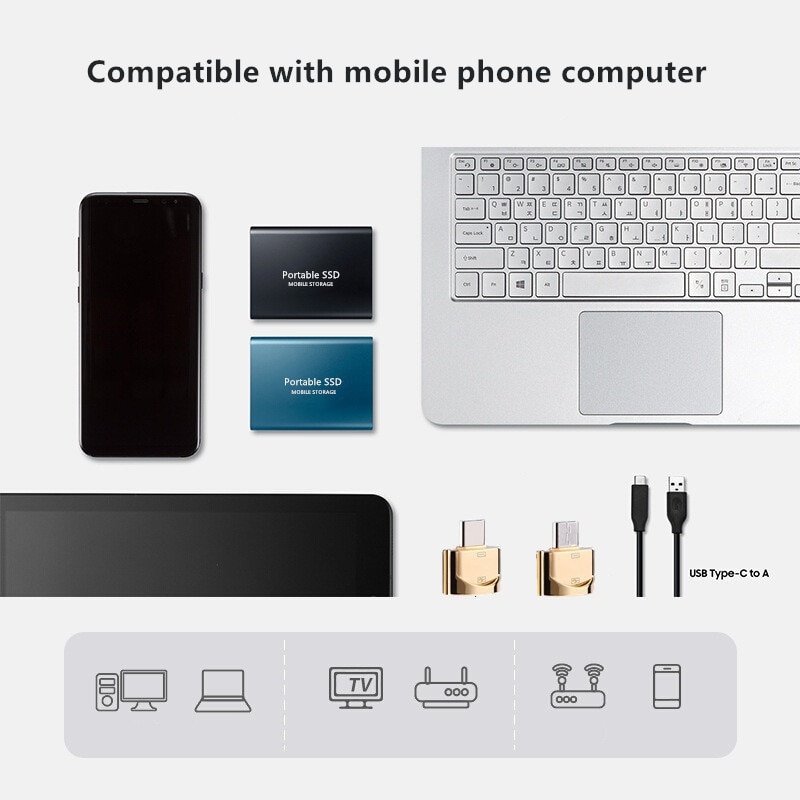 HD SSD externo USB 3.0 Type C ssd external hard drive 500GB 1TB 2TB for laptops Desktop
