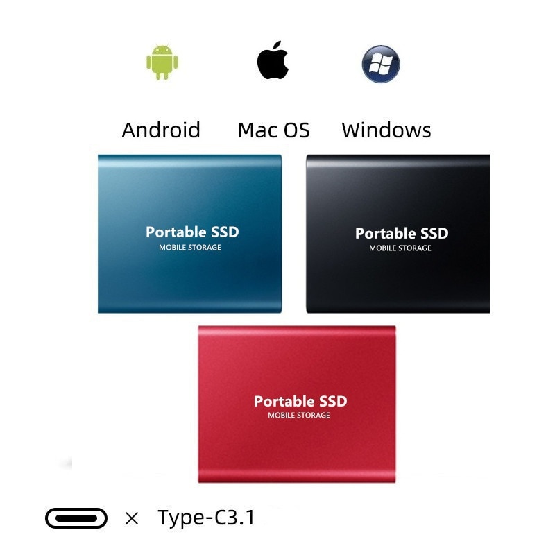 HD SSD externo USB 3.0 Type C ssd external hard drive 500GB 1TB 2TB for laptops Desktop
