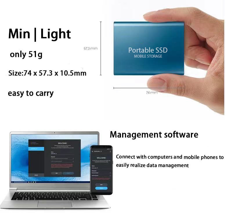 HD SSD externo USB 3.0 Type C ssd external hard drive 500GB 1TB 2TB for laptops Desktop